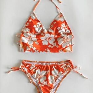 Discontinued tropical hibiscus, tankini